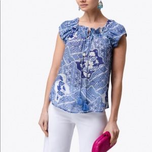 China blue floral top